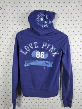 Victorias Secret Pink LOVE 86 Cute Hoodie Jacket Full Zip vintage y2k XS